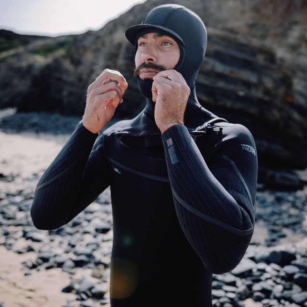 O'Neill Hyperfreak Fire 5/4+ Hooded Chest Zip Black Wetsuit