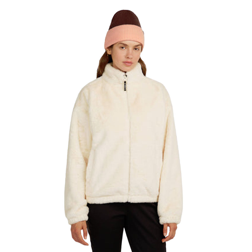 O'Neill Must-Have Full Zip Faux Fur Jacket Linen White