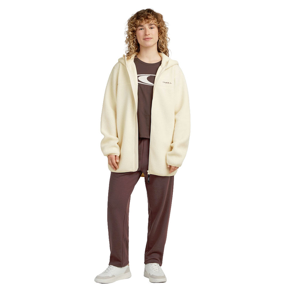 O'Neill Must-Have Long Full Zip High Pile Fleece Linen White