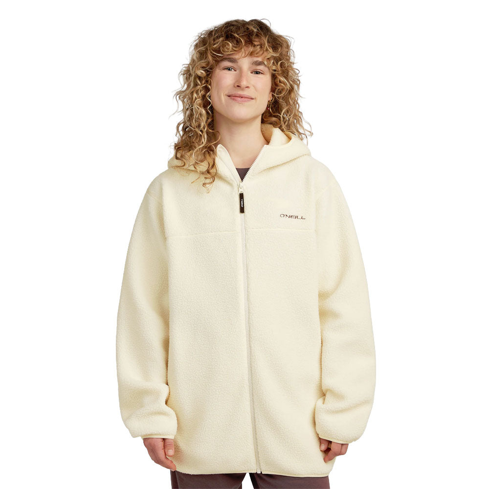 O'Neill Must-Have Long Full Zip High Pile Fleece Linen White