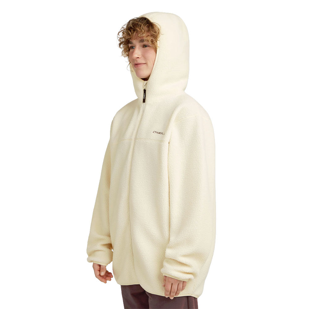 O'Neill Must-Have Long Full Zip High Pile Fleece Linen White