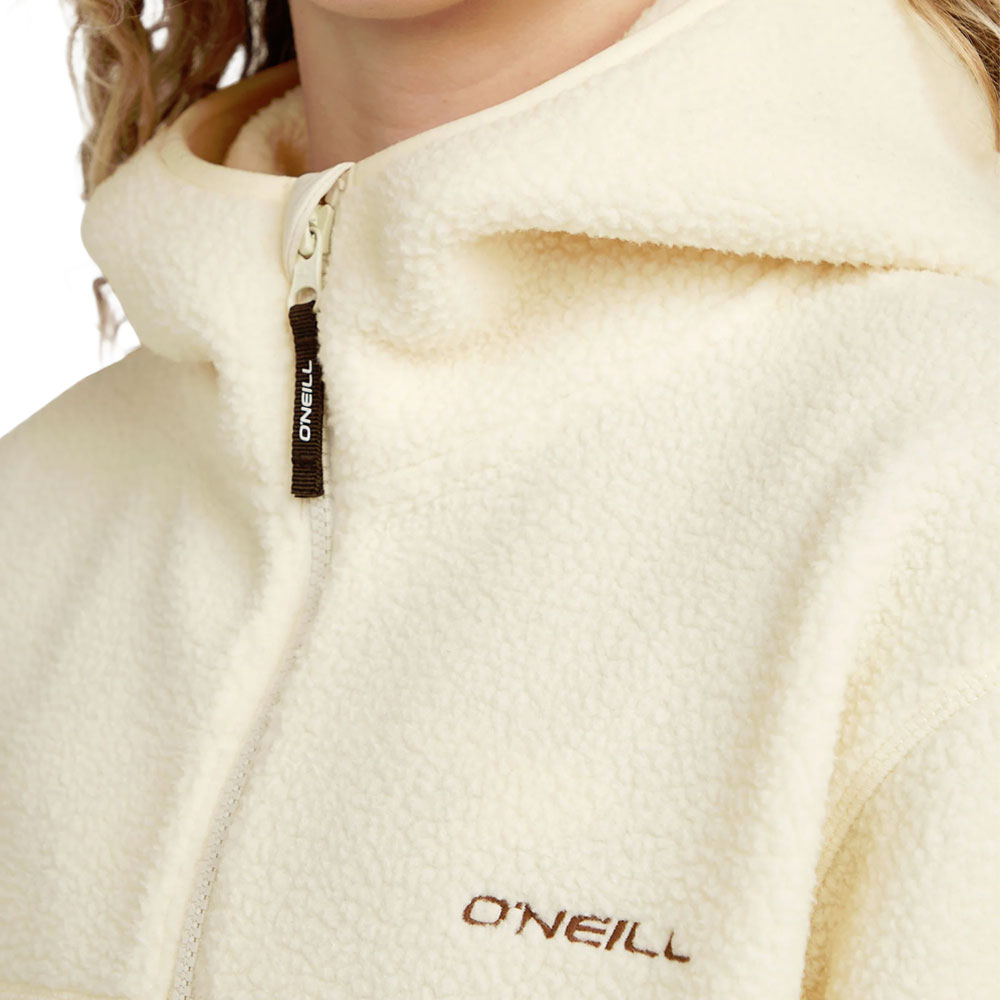 O'Neill Must-Have Long Full Zip High Pile Fleece Linen White