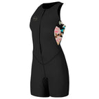 O'Neill Womens Bahia 1.5mm Front Zip Shortie - Black / Mikah