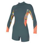 O'Neill Womens Bahia 2/1mm BZ LS Shortie - Shade/Arta Geo/Coral