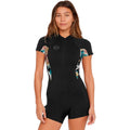 O'Neill Womens Bahia 2/1mm Front Zip Shortie - Black / Mikah