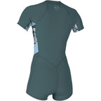 O'Neill Womens Bahia 2/1mm Front Zip Shortie - Shade / Palmeno