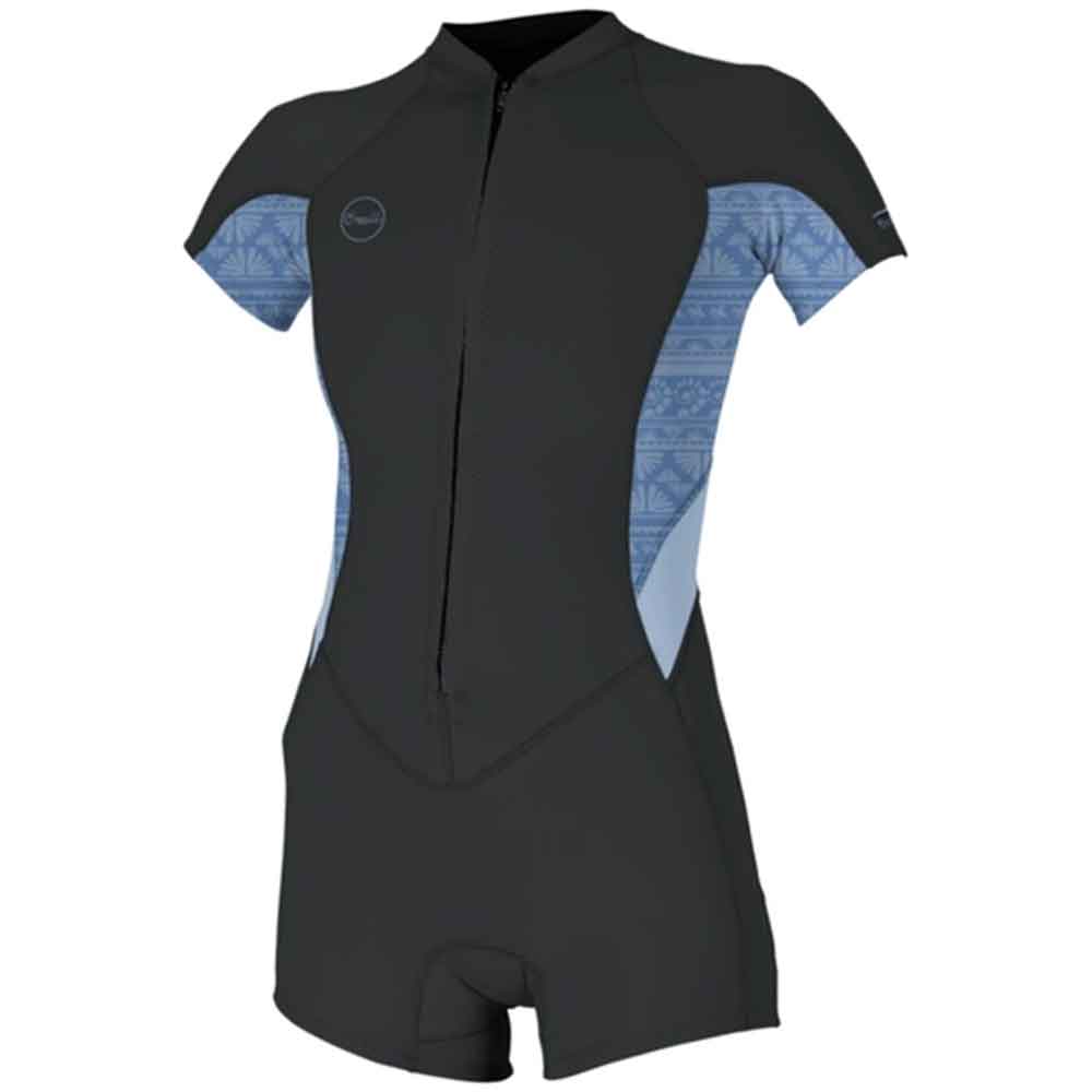 O'Neill Womens Bahia 2/1mm Front Zip Shortie Temperd Steel Surf