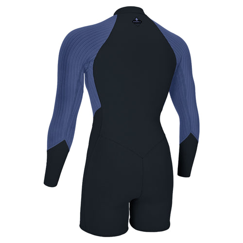 O'Neill Womens Hyperfreak 2/1.5mm FZ L/S Shortie - Carbon Lilly