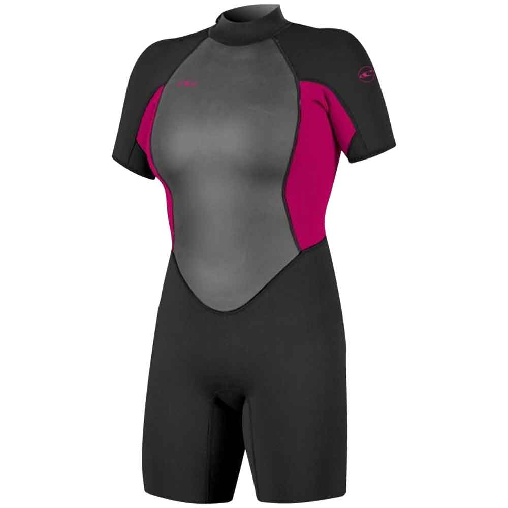O'Neill Womens Reactor-2 2mm Back Zip Shortie Black / Punk Pink
