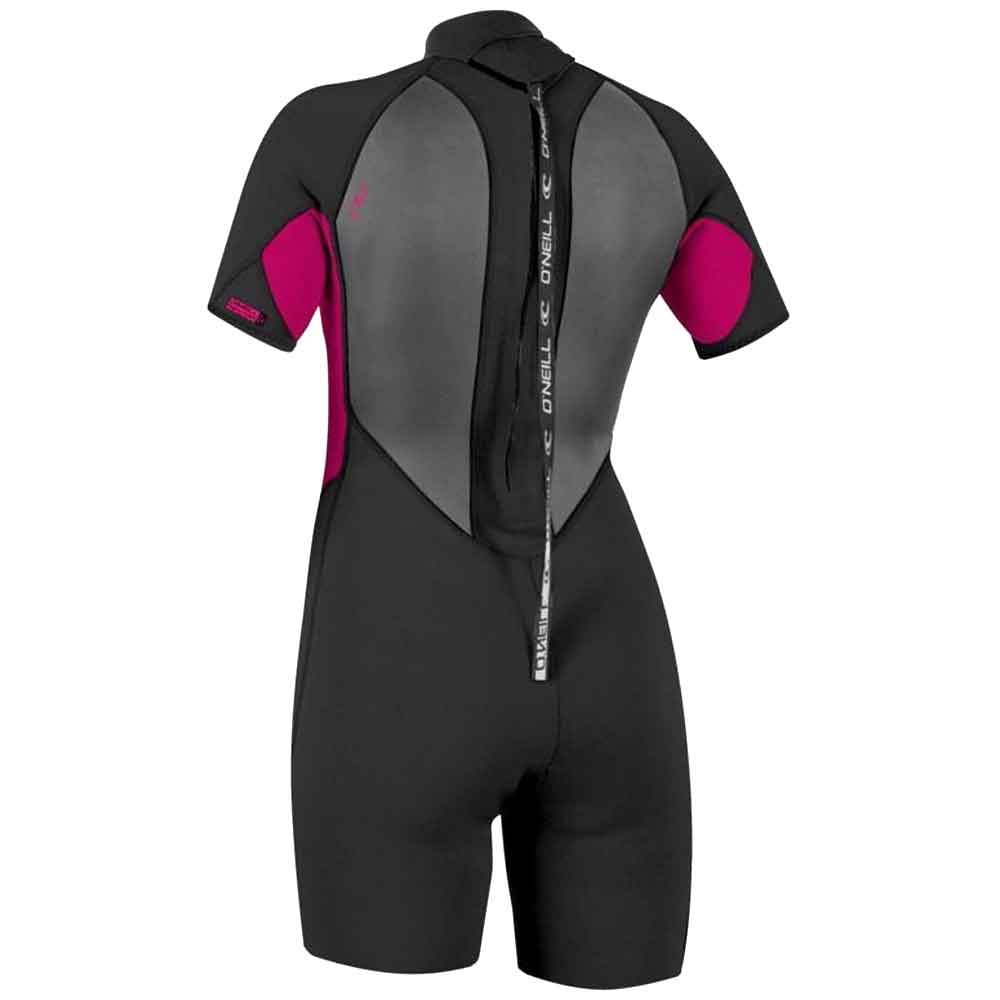O'Neill Womens Reactor-2 2mm Back Zip Shortie Black / Punk Pink