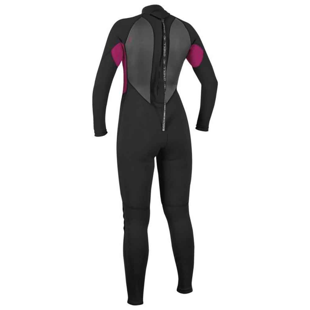 O'Neill Womens Reactor-2 3/2mm Back Zip Full Black / Punk Pink