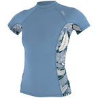 O'Neill Womens Side Print Faded Denim / Palmento Rash Vest