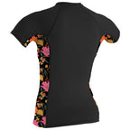 O'Neill Womens Side Print Rash Guard - Black/Bluemchen