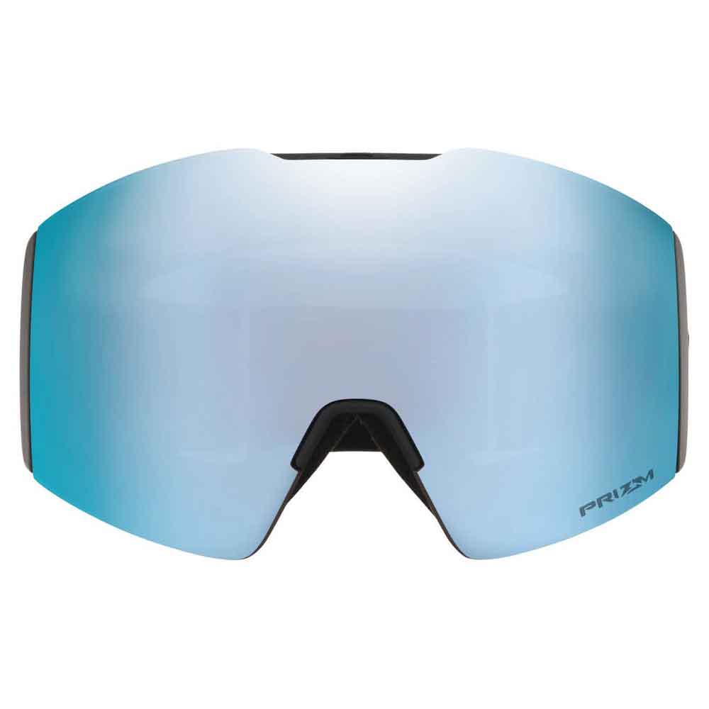 PRIZM ski goggles with a large curved blue mirrored lens, black nose bridge, and black side frames on a white background.
