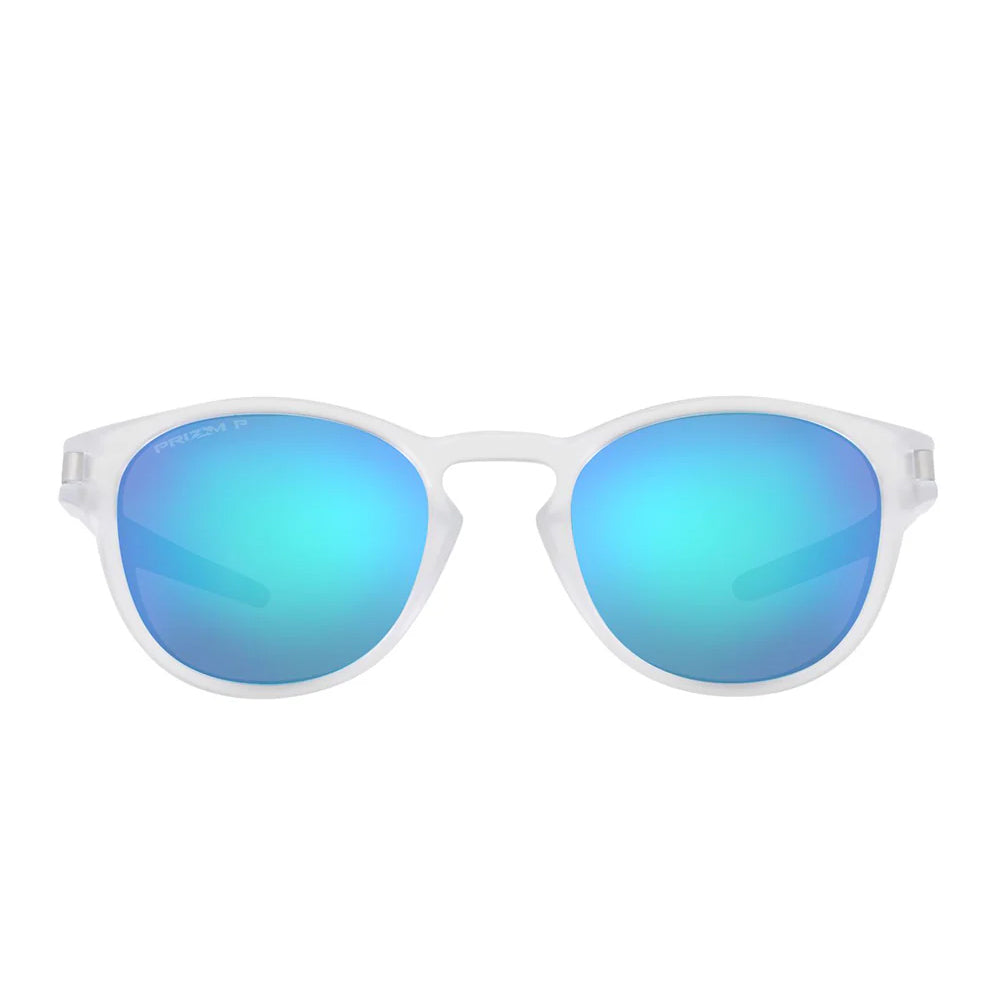 Oakley Latch Sunglasses - Matte Clear With Sapphire Polar Lens