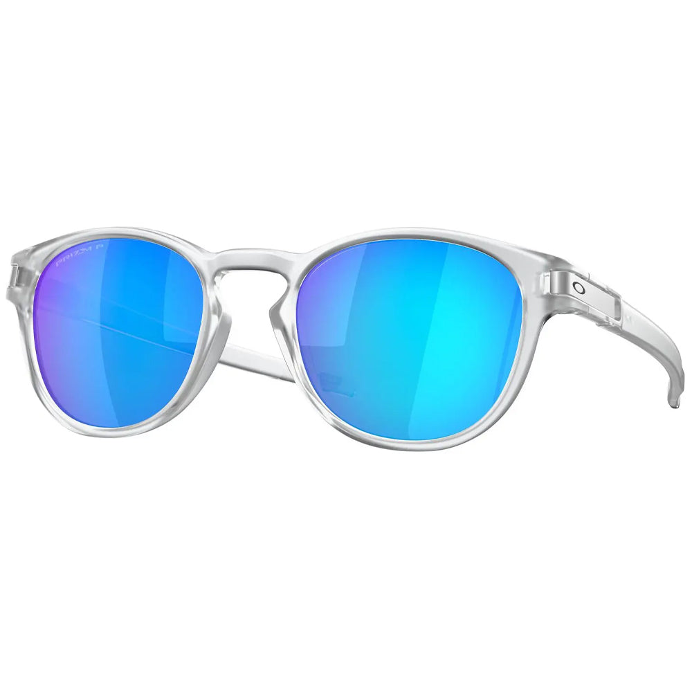 Oakley Latch Sunglasses - Matte Clear With Sapphire Polar Lens