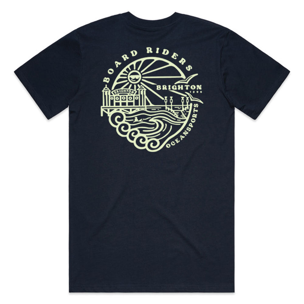 Ocean Sports Board Riders Locals T Shirt Navy