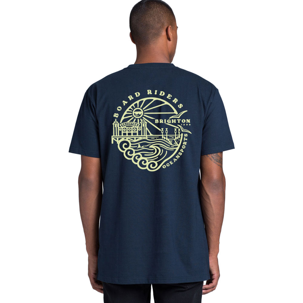 Ocean Sports Board Riders Locals T Shirt Navy
