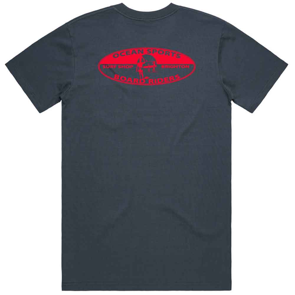 Ocean Sports Board Riders Pop Oval Tee Petrol