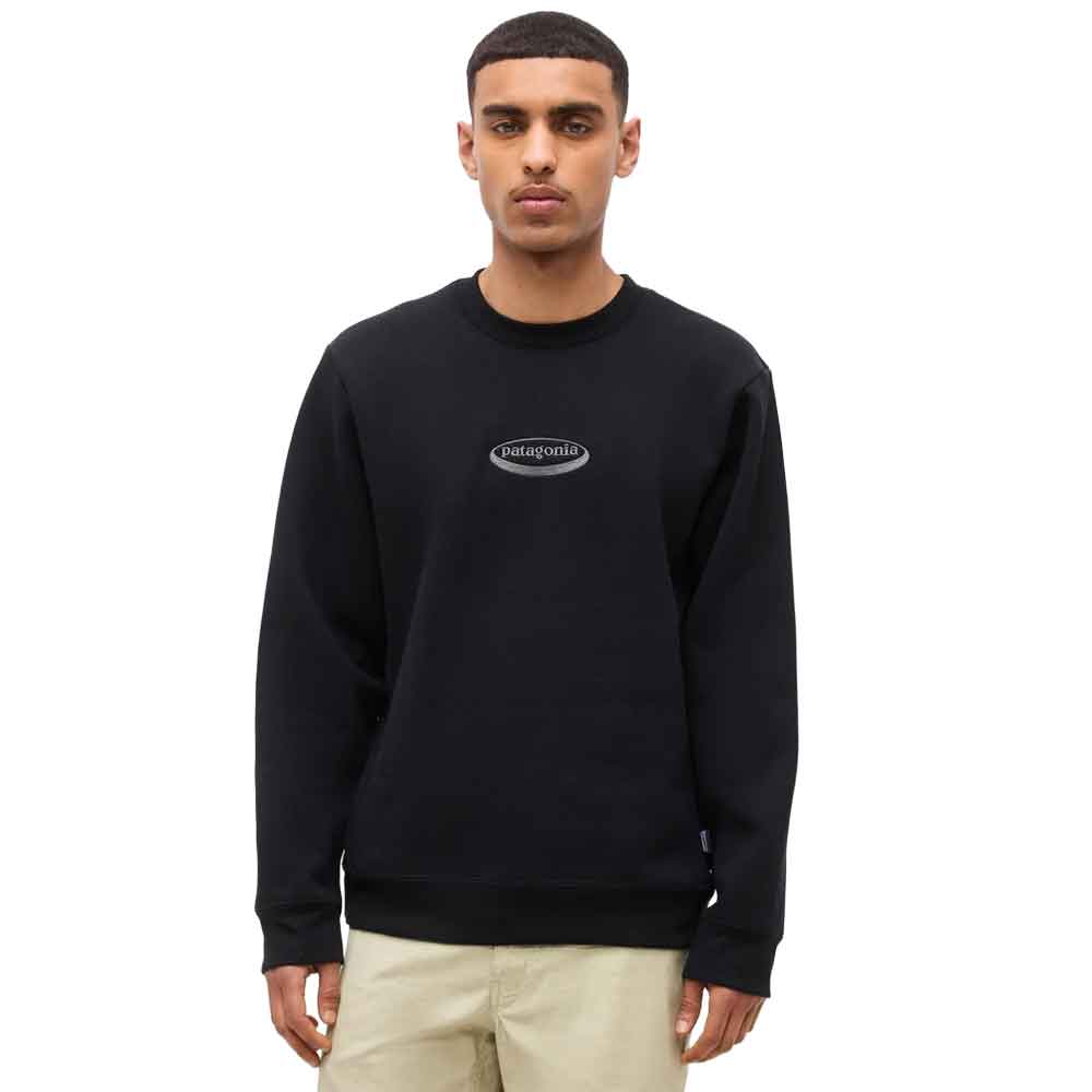 Patagonia 95 Oval Logo Uprisal Crew Sweatshirt Black