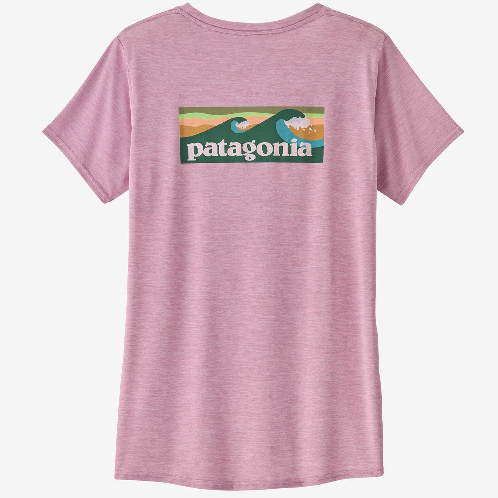 Patagonia Cap Cool T-Shirt  - Boardshort Logo: Milkweed Mauve