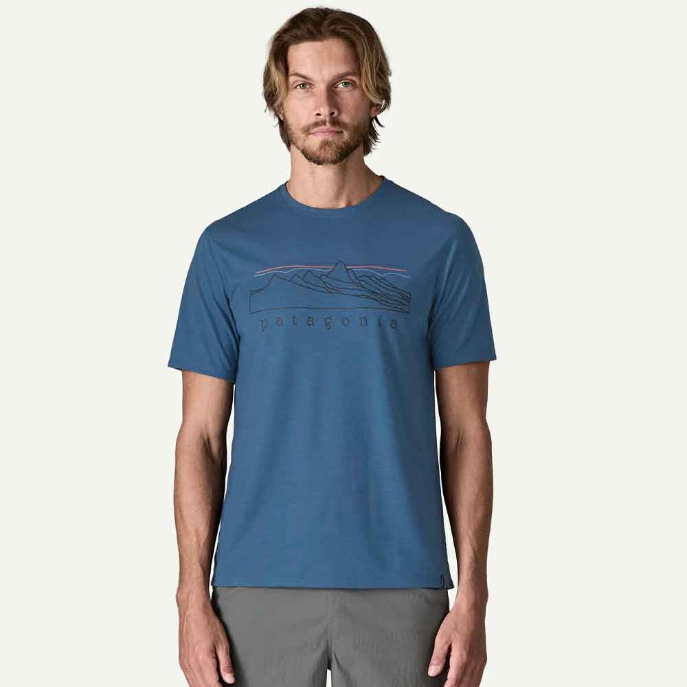 Patagonia Cap Cool Trail Shirt Stratapeaks Aquatic Blue