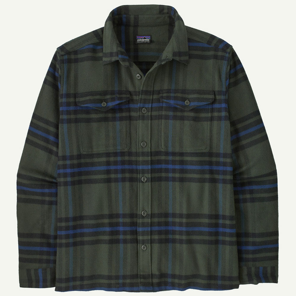 Patagonia Fjord Flannel Shirt Catch Old Growth Green