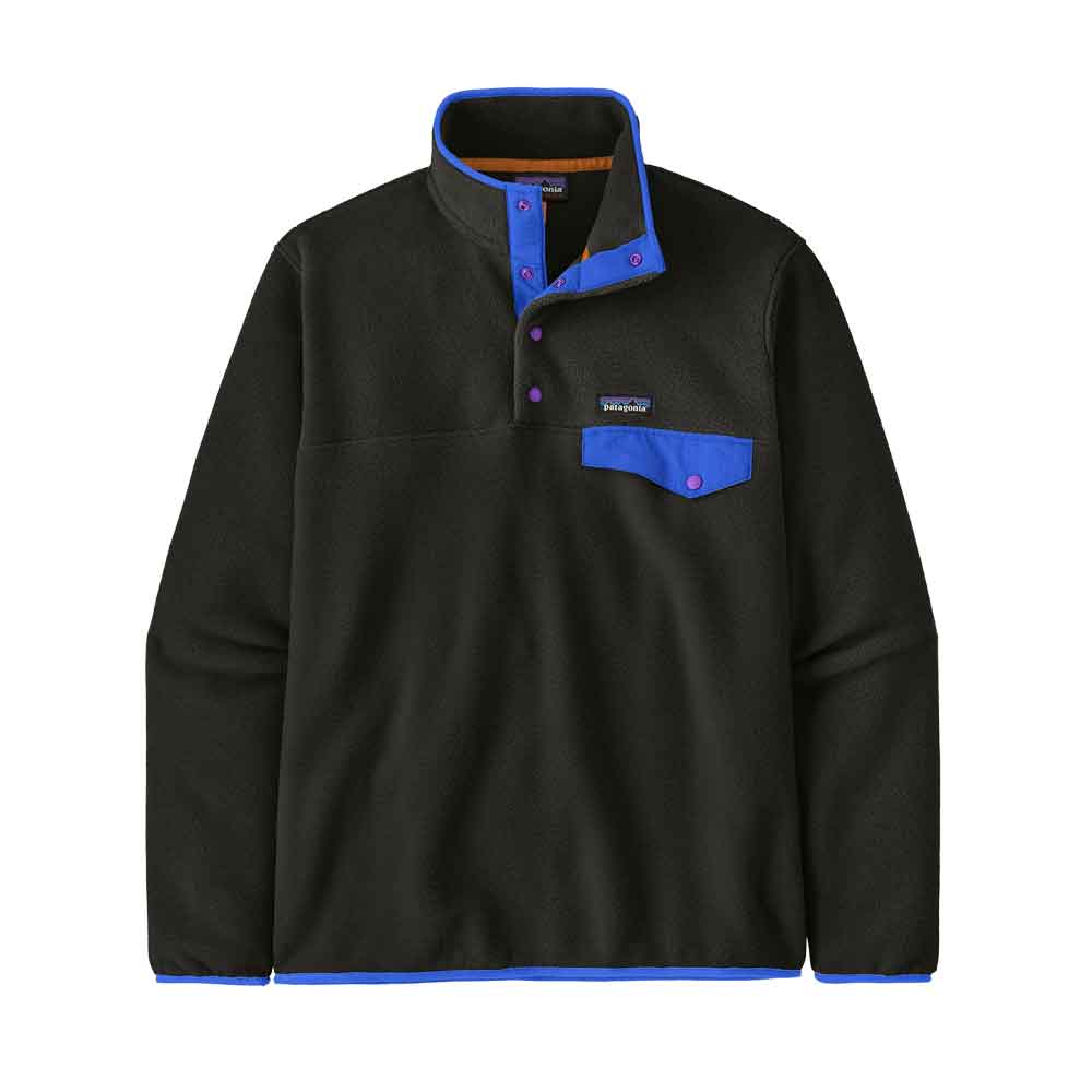 Patagonia LW Synch Snap-T Pull Over Fleece Black w/P6 Blue