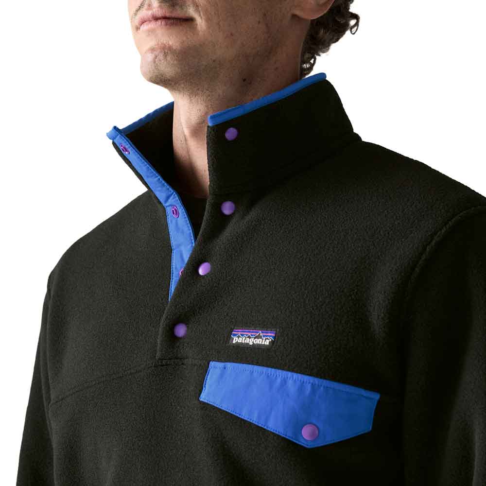 Patagonia LW Synch Snap-T Pull Over Fleece Black w/P6 Blue