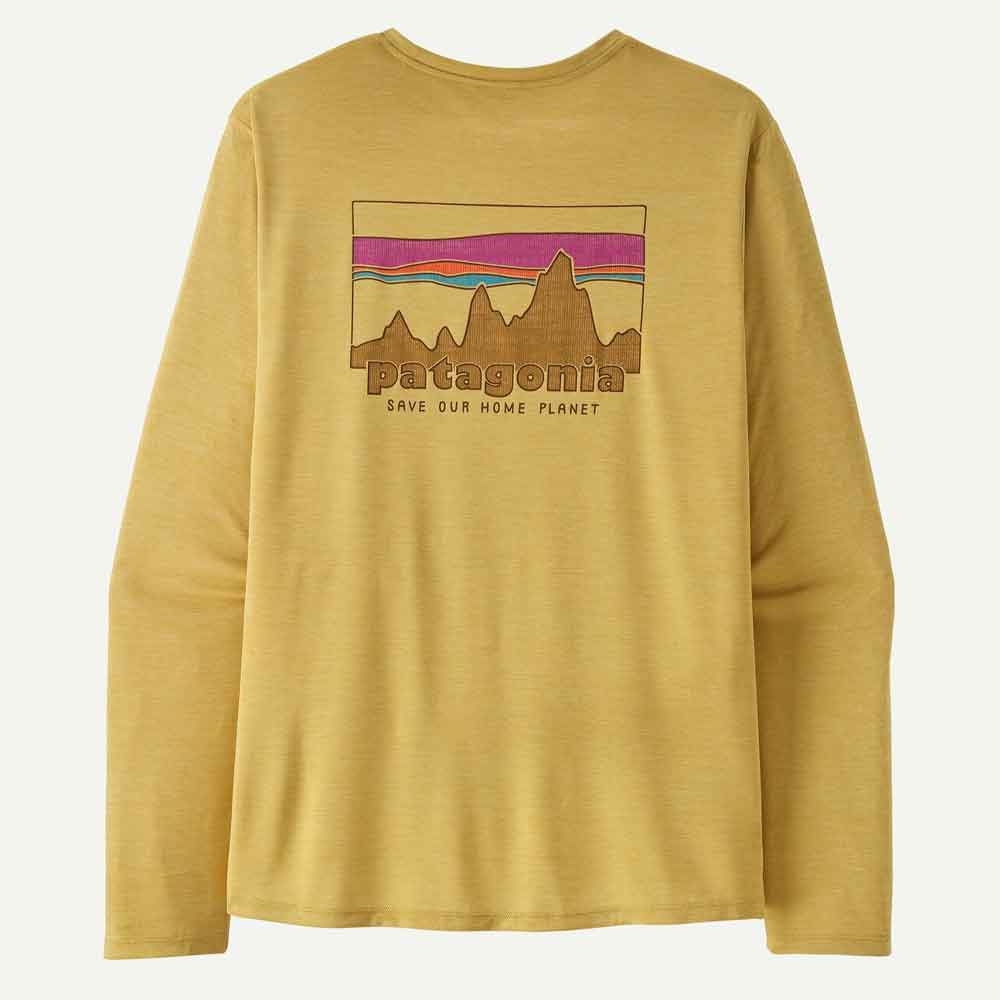 Patagonia Long Sleeve Cap Cool Daily 73 Skyline Limestone Yellow