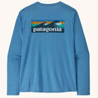 Patagonia Long Sleeve Cap Cool Daily Boardshort Logo Shore Blue