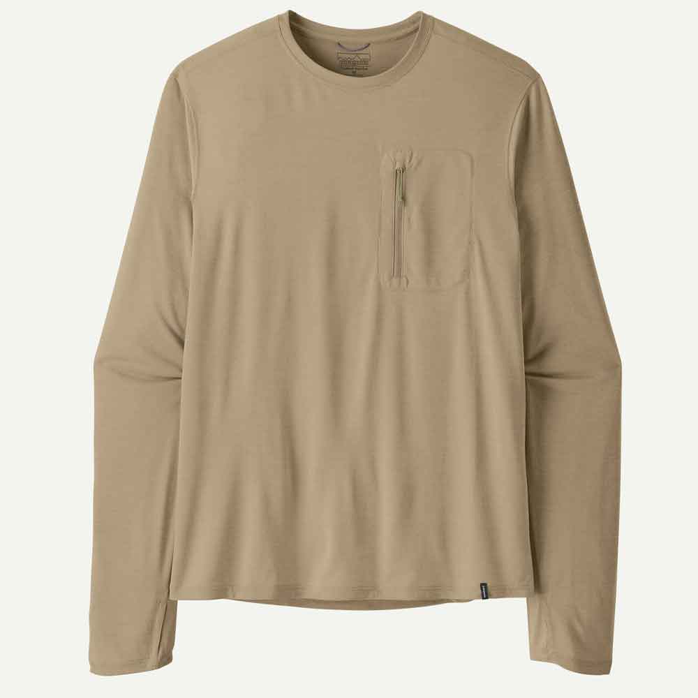 Patagonia Long Sleeve Cap Cool Sun Shirt Light Seabird