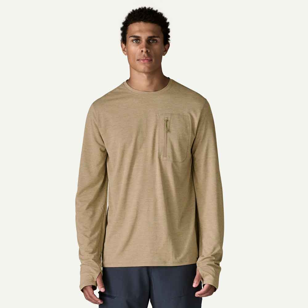 Patagonia Long Sleeve Cap Cool Sun Shirt Light Seabird
