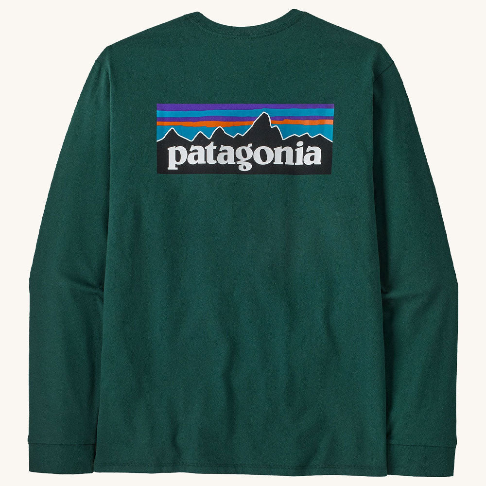 Patagonia Long Sleeve P-6 Logo Responsibili-Tee Cascade Green