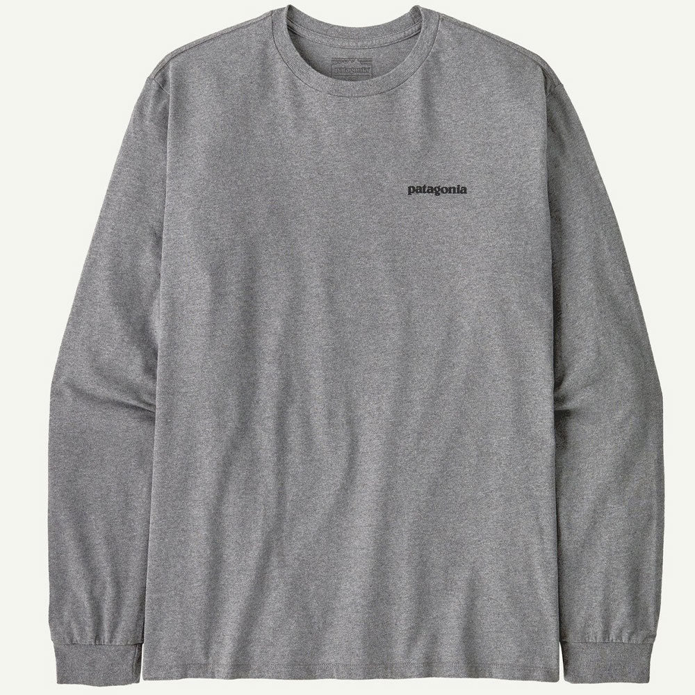 Patagonia Long Sleeve P-6 Logo Responsibili-Tee Gravel Heather