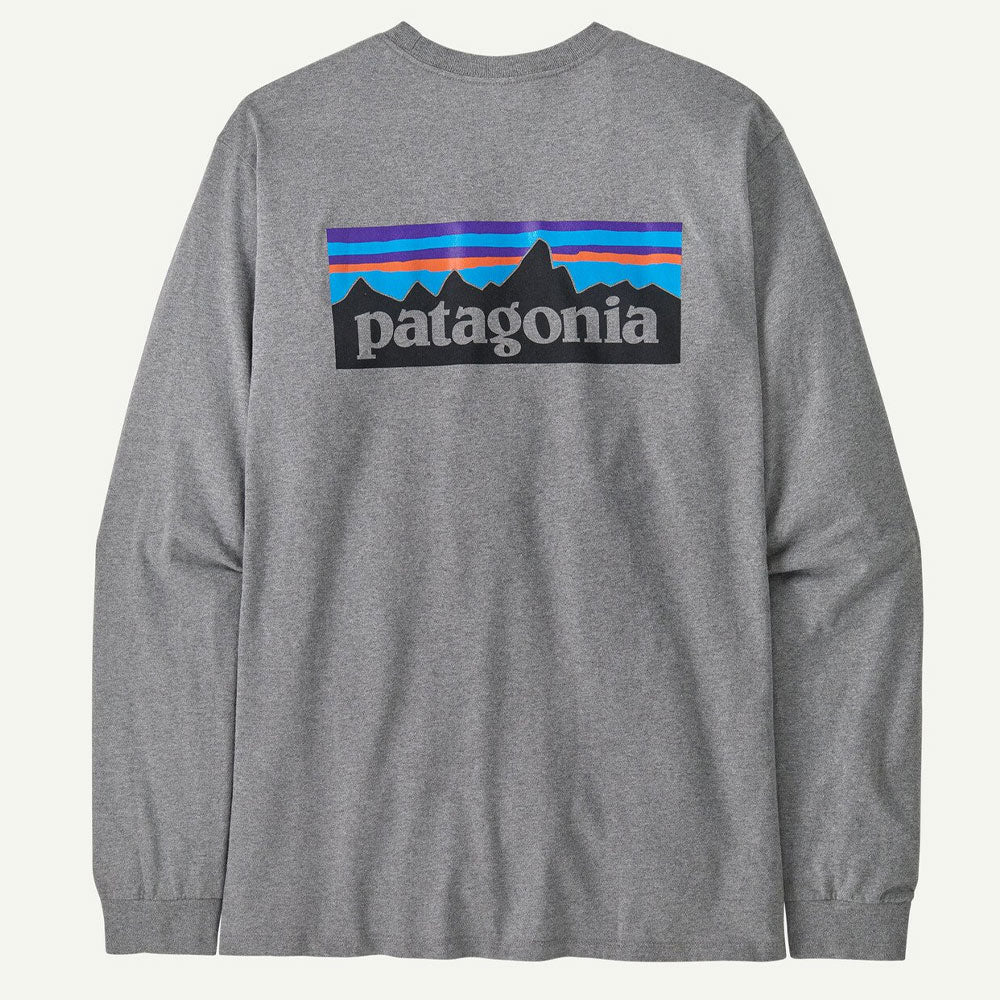 Patagonia Long Sleeve P-6 Logo Responsibili-Tee Gravel Heather