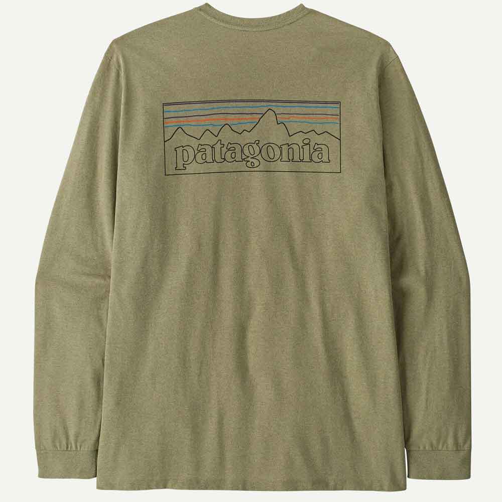 Patagonia Long Sleeve P-6 Logo Responsibili Tee Gumtree Green