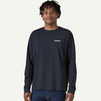 Patagonia Long Sleeve P-6 Logo Responsibili Tee New Navy