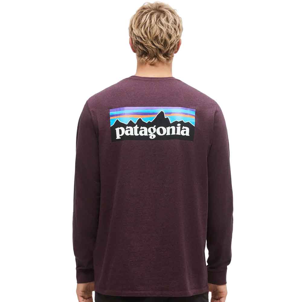 Patagonia Longsleeve P-6 Logo Responsibili-Tee Berry Fig