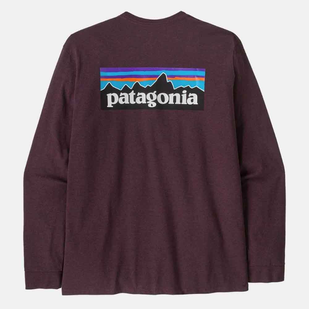 Patagonia Longsleeve P-6 Logo Responsibili-Tee Berry Fig