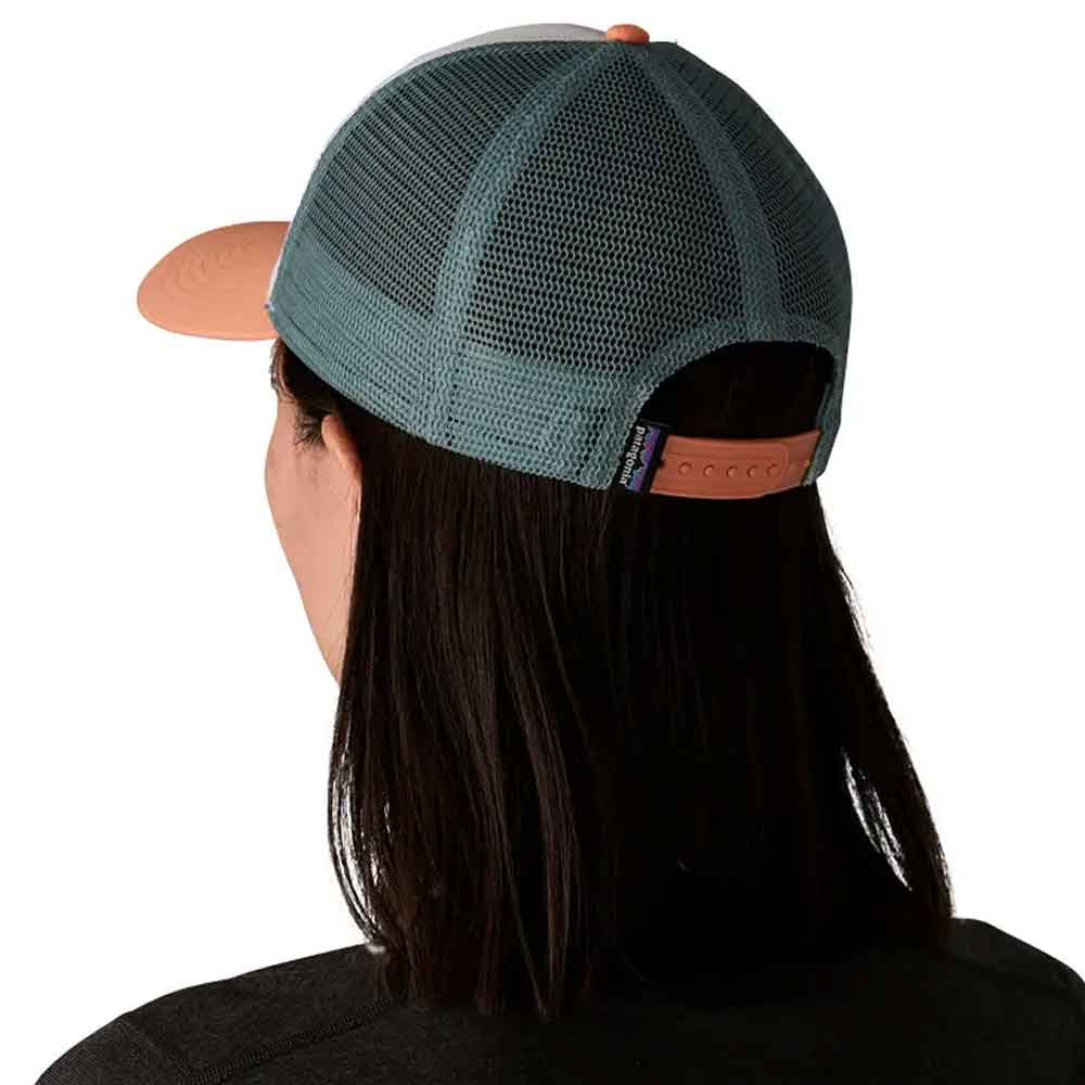 Patagonia P-6 Logo LoPro Trucker Hat White Peach Sherbert