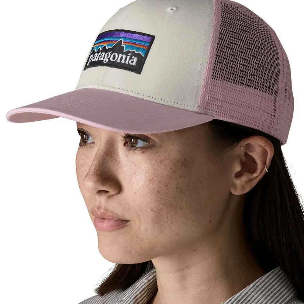 Patagonia P-6 Logo Trucker Hat White Quiet Violet