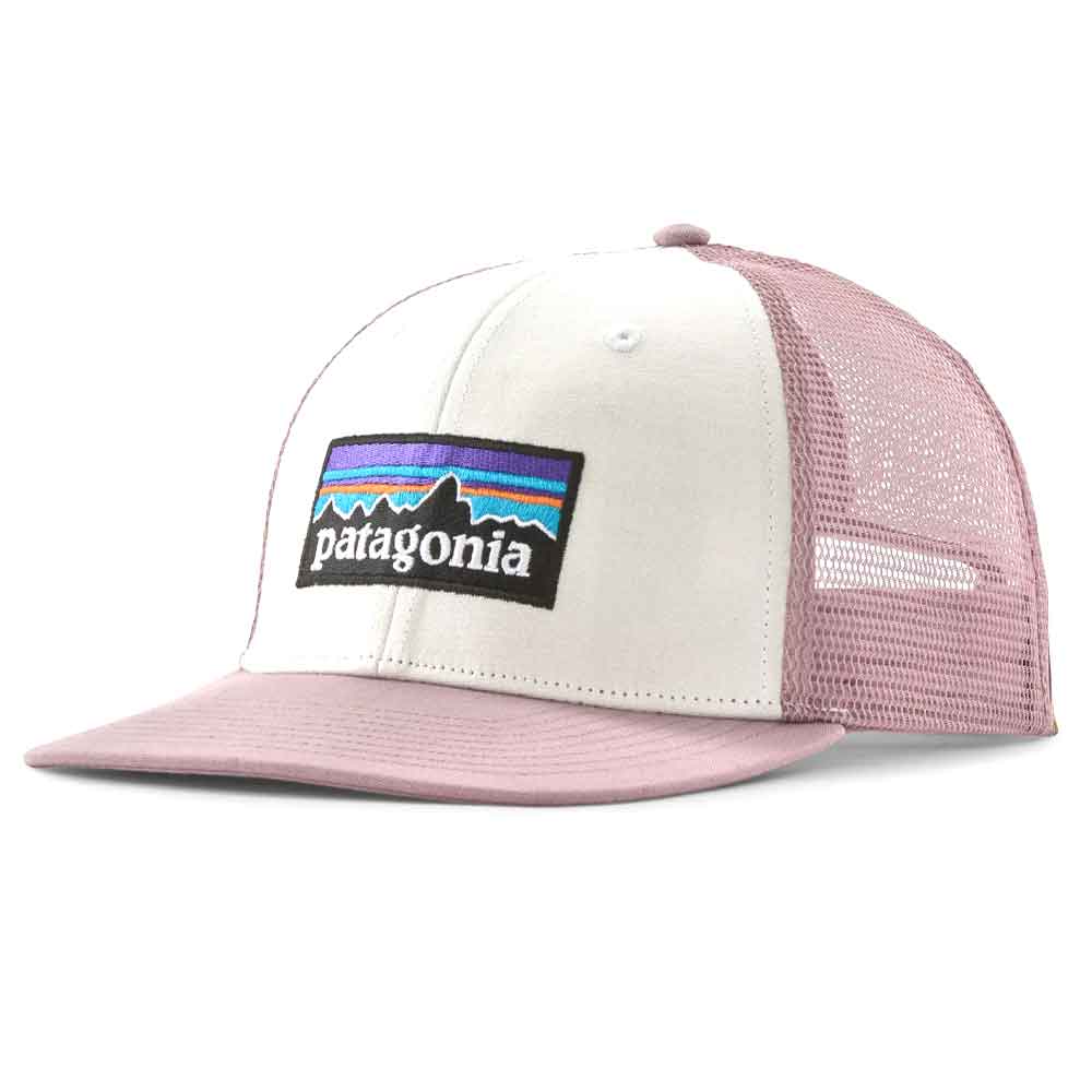 Patagonia P-6 Logo Trucker Hat White Quiet Violet