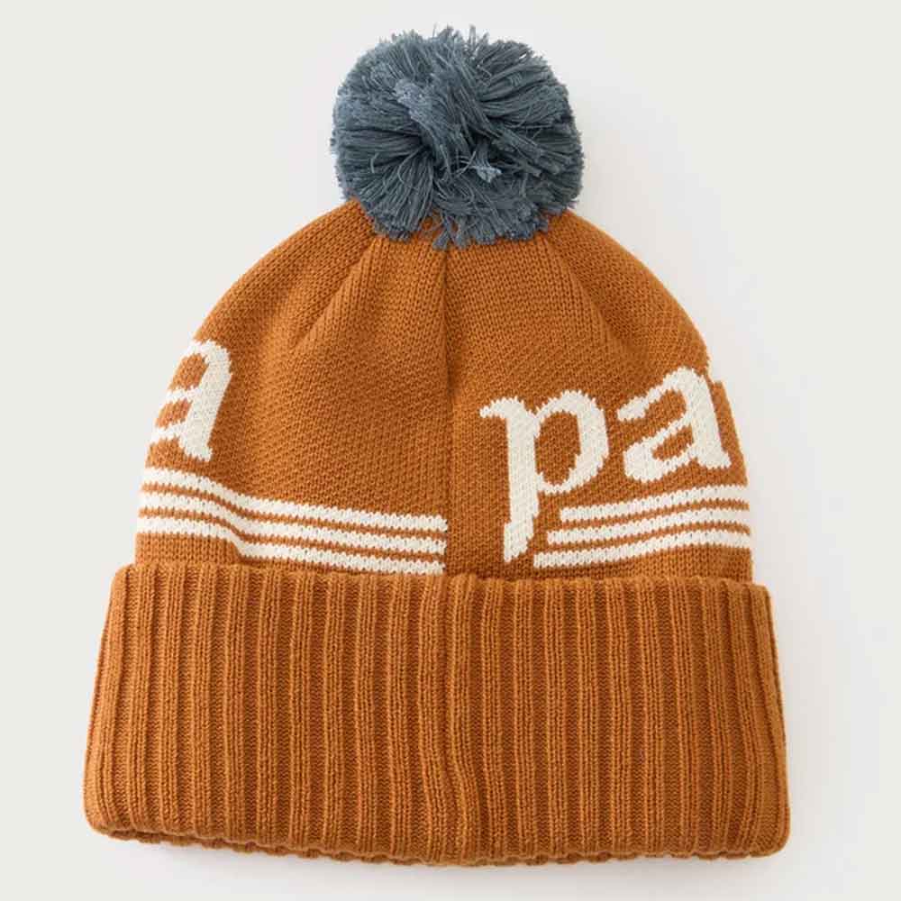 Patagonia Powder Town Beanie Hut Tripper Logo Cinnamon Brown