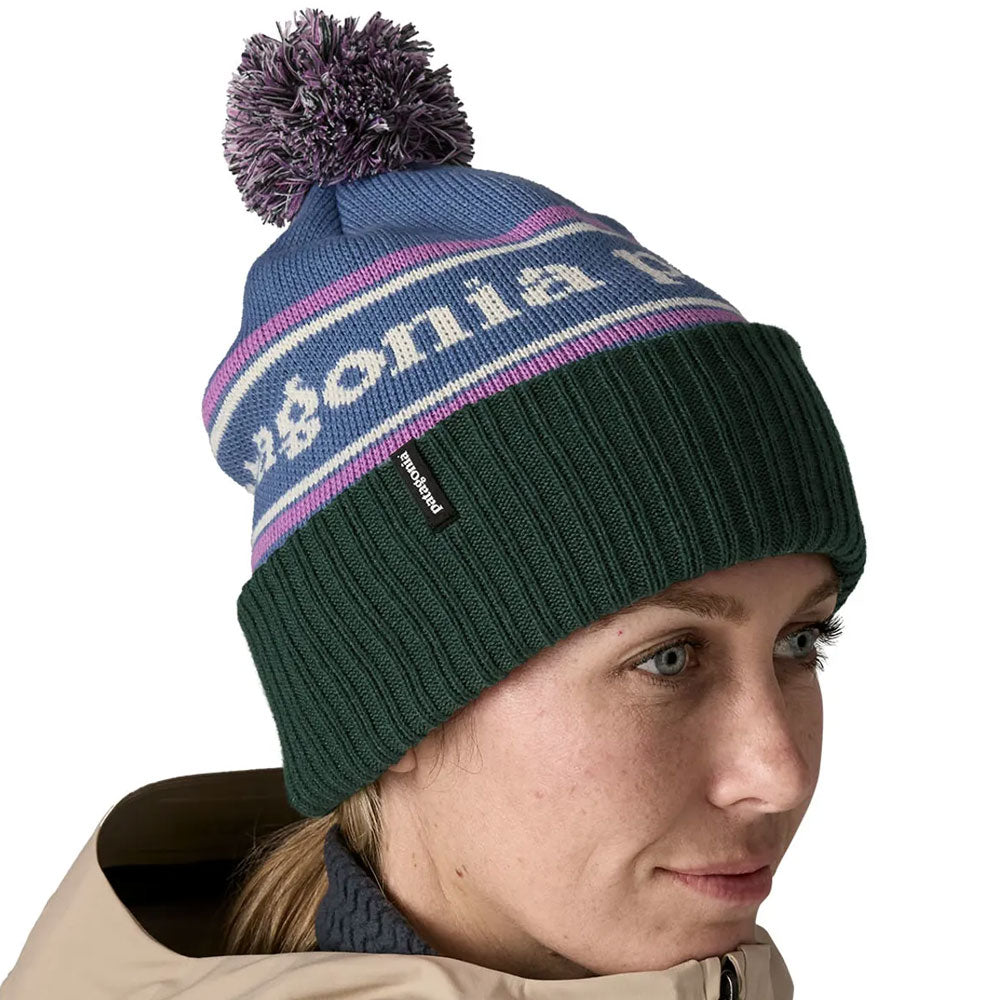 Patagonia Powder Town Beanie Park Stripe Barnacle Blue