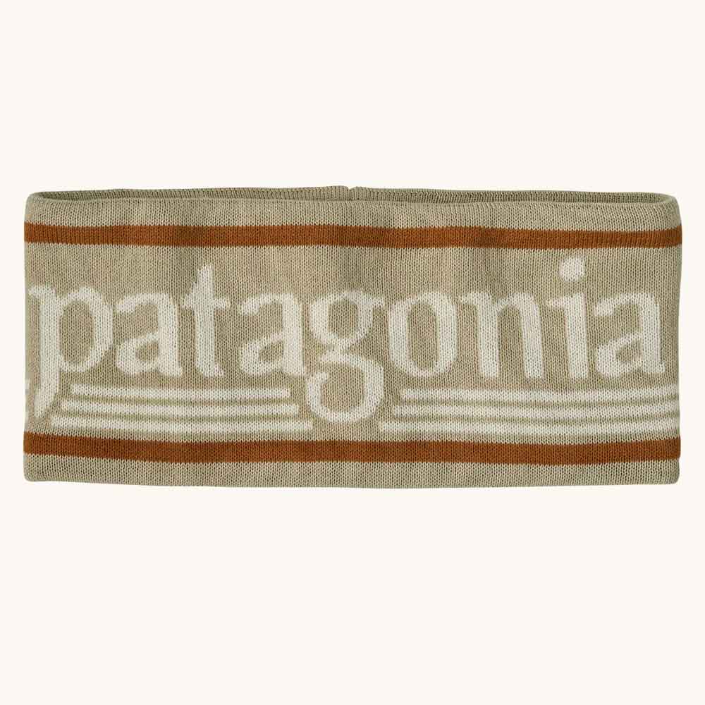 Patagonia Powder Town Headband Hut Tripper Logo Weathered Stone