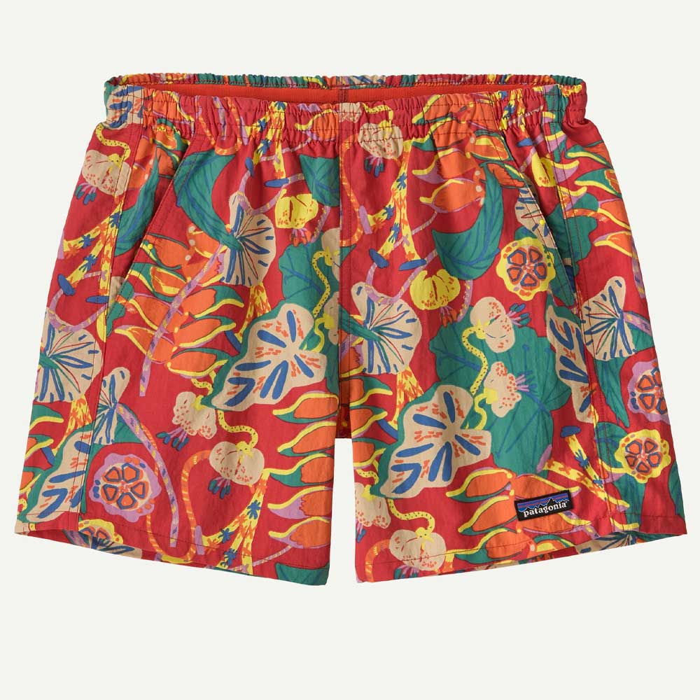 Patagonia Womens Baggies Shorts 5 Tropic Climb Hot Ember