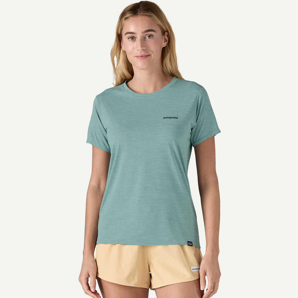 Patagonia Womens Cap Cool Boardshort logo Rash Vest - Blue