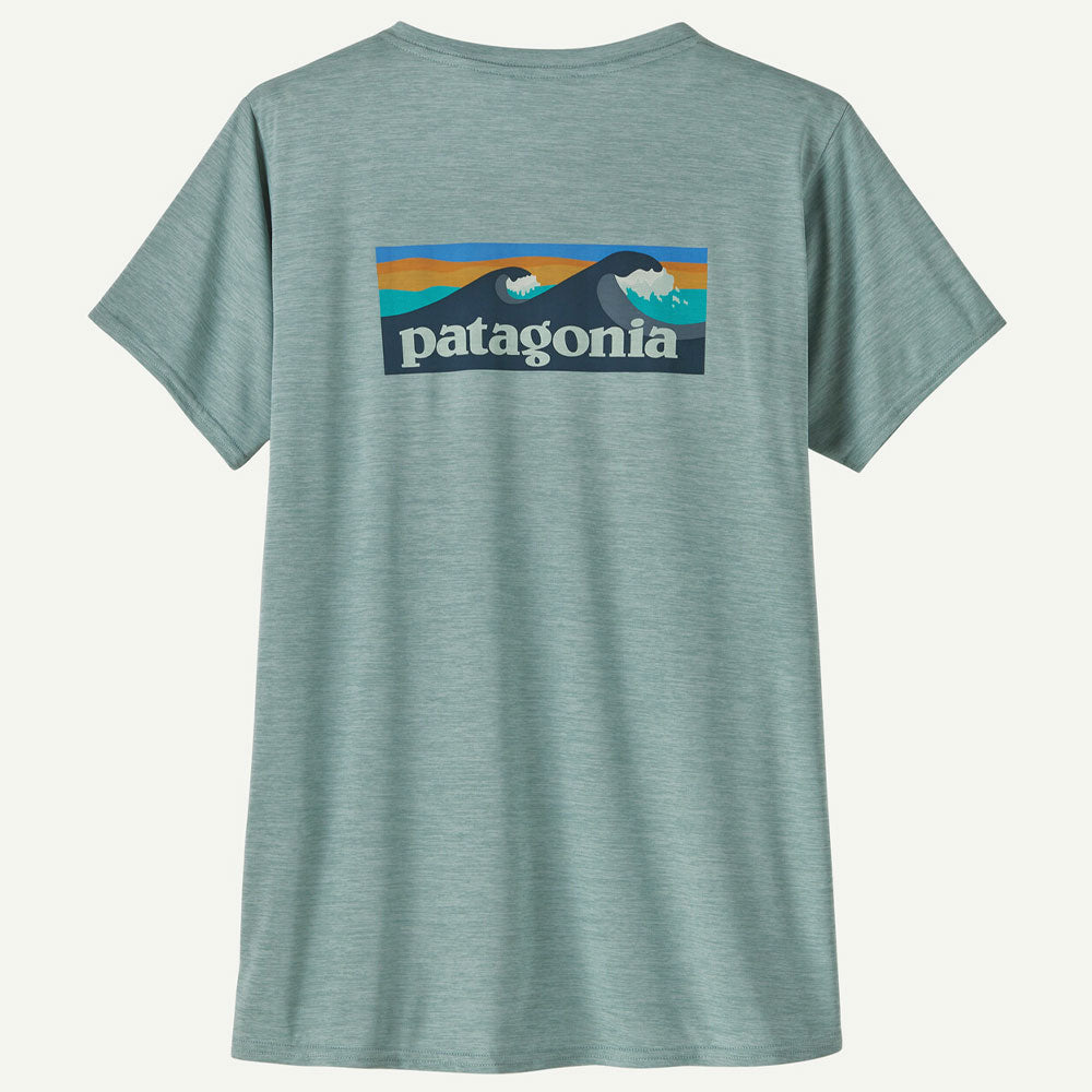 Patagonia Womens Cap Cool Boardshort logo Rash Vest - Blue