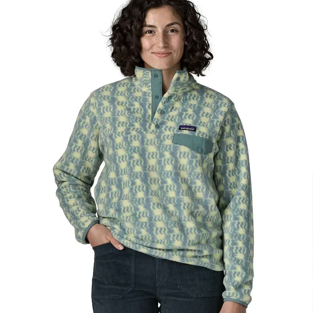 Patagonia Womens LW Synch Snap-T Pull Over Fleece Blue Sage